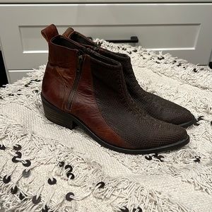 Free People western booties.  Size 39/9 brown leather and croc